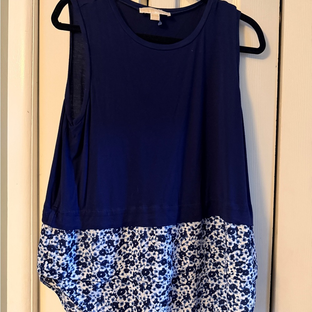 Navy Blue Michael Kors Floral Women's Top
